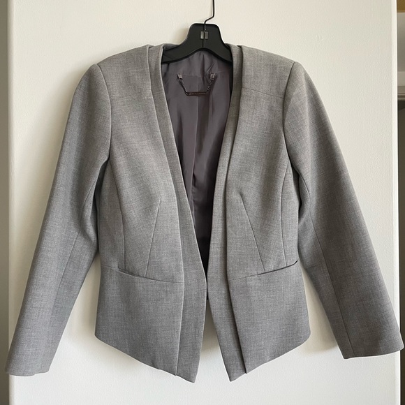 Trina Turk Grey Blazer Jacket Size 6 - Picture 1 of 12